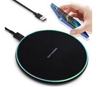 IOUGDSEC Chargeur sans fil avec voyant lumineux, tapis de charge sans fil rapide avec câble USB-C, certifié Qi 15 W max compatible avec iPhone 15/14/13/12/XS, Samsung Galaxy S24/S23 Huawei