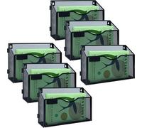 IOUGDSEC Lot de 6 bacs à courrier muraux en maille A4 à 1 niveau, porte-documents suspendus, porte-revues, organiseur de courrier, rangement pour magazines, maille métallique durable, noir