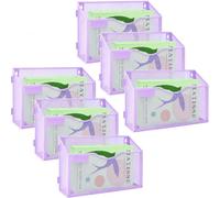 IOUGDSEC Lot de 6 porte-documents muraux en maille A4 à suspendre au format A4, porte-revues, documents, courrier, magazines, rangement en maille métallique durable, violet