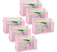 IOUGDSEC Lot de 6 porte-documents muraux en maille A4 à suspendre au format A4, porte-revues, documents, courrier, magazines, rangement en maille métallique durable, rose