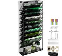 IOUGDSEC Porte-documents mural en maille A4 pour dossiers, courrier et magazines - 11 étages, en maille métallique durable, organisateur de bureau pour classeurs et lettres