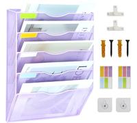 IOUGDSEC Porte-documents Mural en Suspension, Porte-documents Mural A4 en Maille avec Plateau, Porte-documents Mural pour Magazines, Documents et Courrier Organisateur de Magazines et de Stockage