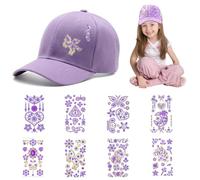 IOURVYA Cadeaux pour Filles DIY Casquette de Baseball, Kit de Bricolage pour Enfants avec Sticker Licorne Strass Retour à L'école Anniversaire Cadeau Filles 4-12 Ans, Violet