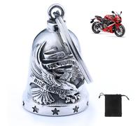 IOURVYA Clochette Moto Guardian Ride Bell,Clochette Porte-Bonheur Moto Protection Biker Triker Saint-Christophe Argenté Acier Inoxydable 316L, Style 1