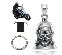 IOURVYA Guardian Bell,Clochette Moto Guardian Ride Bell,Guardian Bell Acier Inoxydable,Lucky Bell Cloches De Moto Cloches,Cloche D'esprit Pour Motard,Bell Guardian Bell Ou Porte Clés, Squelette