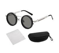 Iouyjiu Adjustable Sunglasses, UV Protection Round Eyewear, Multi-Gear Lens Brightness Control, Lightweight Comfort Fit, Unisex Sports Shades for Driving Running Fishing Travel 5.63x2.01in