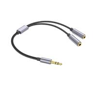 Iouyjiu Audio Splitter, Headphone Jack Adapter, Clear Sound Quality Earphone Connector, 3.5mm Splitter for Phone, Computer, Pc, double Headphone Sharing, 9.84in