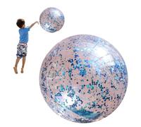 Iouyjiu Ballon de plage gonflable à paillettes - Confettis de 40,6 cm - Grandes boules de plage de 40,6 cm pour, cadeau de fête à la piscine, transparent et réutilisable