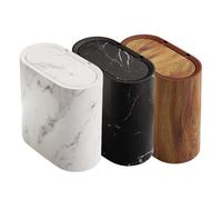 Iouyjiu Bathroom Trash Can, Compact Waste Bin, Decorative Garbage Container, Lid Design Odor Control Ideal for Bedroom Kitchen Dorm Use, 11.61x11.42x6.3 Inches