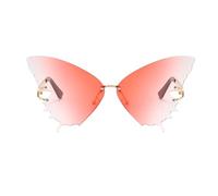 Iouyjiu Butterfly Sunglasses for Women, Oversized Frameless Anti-Glare Eyeglasses with Uv Protection, Fashion Outdoor Eyewear for Driving, Summer Vacation, Festival Style, 1 Piece