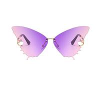 Iouyjiu Butterfly Sunglasses for Women, Oversized Frameless Anti-Glare Eyeglasses with Uv Protection, Fashion Outdoor Eyewear for Driving, Summer Vacation, Festival Style, 1 Piece