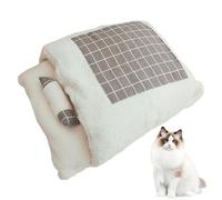 Iouyjiu Cat Sleeping Bag, Comfortable Warm Cat Bed, Thickened Pet Bed, Plush Cat Sleeping Bag with Semi Enclosed Design 21.65x15.75x1.97 inches for Both Dogs and Cats (1 Piece)