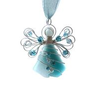 Iouyjiu Décoration de sapin de Noël en verre de mer | Pendentif décoratif en acrylique 2D - Décoration de sapin de Noël d'ange - Pour maison, mur, fenêtre, voiture