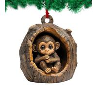 Iouyjiu Décorations de sapin de Noël en forme d'animal, pendentif mignon | Pendentif de sac, koala singe en acrylique 2D pour voiture, décoration d'intérieur, décorations