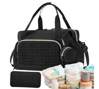 Iouyjiu Diaper Bag Tote, Large Capacity Baby Travel Bag, Multi-Pocket Organizer with Pacifier Case, Waterproof and Durabless, Newborns Essentialed for Home, 45x23x30cm Khaki Pink Black