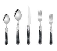 Iouyjiu Ensemble de Couverts en Acier Inoxydable | Service de Coutellerie Rétro - Set de Couverts pour Steak,pour Famille, Appartement, Cuisine, Pique-nique, Mariage, Hôtel, Restaurant, Traiteur,