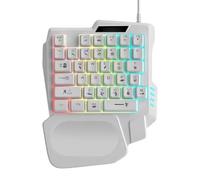 Iouyjiu Ergonomic Single Handed Keypad, Portable Programmable Mechanical Keyboard Programmable Keys Perfect for Gamers 6.5 x 6.1 x 1.4 in Black with Customizable RGB LED Lighting