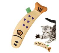 Iouyjiu Fish Shape Cat Toy, Interactive Kitten Toys, Kicking Cat Plaything, Soft Catnip Plaything with Cute Linen Fabric and Crinkle Sound for Playful Mental Stimulation, 1 Piece