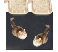 Iouyjiu Kitten Litter Box Mat, Machine Washable Pet Trapping Pad, Quick Absorption Floor Mat, Perfect for Cat Bed, Living Room, Balcony, and Pet Activity Areas, 121x127cm Dark Grey