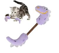 Iouyjiu Kitten Teether Toys, Little Dinosaur Plush Toy, Interactive Cat Puzzle with Bells, Pet Chew Ball, Teething Sticks, Indoor Entertainment for Kittens and Cats, 11.02 inches