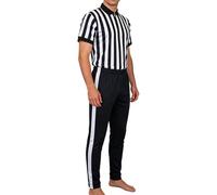 Iouyjiu Maillot d'Arbitre de Hockey | Tenue De Football À Rayures Noires Et Blanches - Maillot d'Arbitre Football à Manches Courtes Col en V avec Pantalon | pour Basket Hockey Volleyball