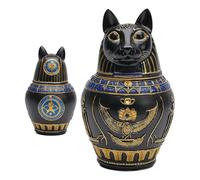 Iouyjiu Pet Urn - Resin Decorative Keepsake Memorial | Pets Ashes with Egyptian Inspired Design Elegant Animal Ash Holder for Home Display, Table Memorial, Grave Or Pet Owners, 4.72x8.07in