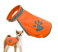 Iouyjiu Reflective Dog Vest, Safety Pet Clothing, Fluorescent Puppy Jacket, High Visibility Training Adjustable Fit for Hiking, Outdoor Adventures at Night, 13.78x17.32 inches