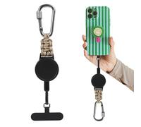 Iouyjiu Retractable Phone Keychain - Adjustable Tether for Anti Theft Security | Nylon Cord with Metal Clip System, Extendable Lanyard Holder for Travel School Office Daily Carry Outdoor Activities