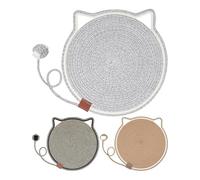 Iouyjiu Round Cat Scratcher, Horizontal Scratching Mat, Interactive Toy, Protects Furniture, Natural Sisal, Cozy Kitten Bed Best Cat Scratcher for Indoor Use, 1x