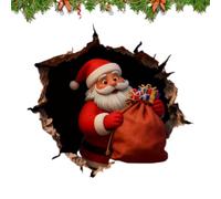 Iouyjiu Santa Stickers - Sticky Adhesive Removable | Festive Christmas Wall Decals with Bright Reusable Design, Easy Peel Decoration for Home Winter Party Refrigerator Classroom Bedroom Thanksgiving