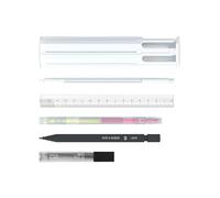 Iouyjiu Sleek Pencil Storage Container, School Storage Organizer, Sturdy Hexagon Pencil Pouch, Multifunctional Pencil Storage Box 19.7x6.7x4.5cm for Home, School, Present, White, Blue, Pink Color