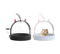 Iouyjiu Small Animal Carrier, Pet Travel Cage, Ventilated Habitat Lightweight Durable, Clear Design Visibility Ideal for Hamsters, Sugar Gliders, Squirrels and Mice, 7.17x7.17x6.22 in