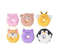Iouyjiu Small Dog Squeaky Toys - Animal Shape Chew Donut for Puppy Playtime Training | Plush Fabric with Sound Feature, Interactive Boredom Relief Accessory for Indoor Outdoor Exercise