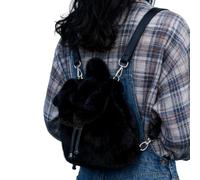 Iouyjiu Stuffed Animal Plush Backpack - Cute Furry Kids Bag with Adjustable Straps | Soft Cuddly Fabric with Zipper Pocket, Fun Toddler Travel Companion for School or Outdoor Trips 8.66x4.72x7.48 in