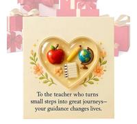 Iouyjiu Teacher Keepsake - Appreciation Gift for Classroom Mentors | Cute Heart Tokens with Message Card, Meaningful Souvenir for Students Kids Teens Graduation Christmas Birthday