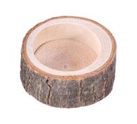 Iouyjiu Tortoise Water Dish, Reptile Feeding Dish, Natural Wood Design Aquarium Ornament, Amphibians Habitat Accessories for Turtle, Bearded Dragon, Lizard, 1 Piece