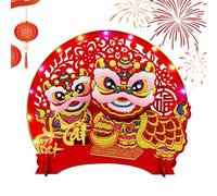 Iouyjiu Wealth Ornament - Nodding Centerpiece | 29.5x26x7.5cm, Vietnamese Figurine for Felt Body with Soft Light, Animated Blessed Display, for Spring Festival New Year Home Desk Decoration