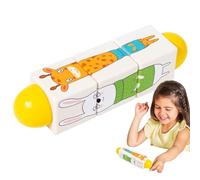 Iouyjiu Wooden Rotating Puzzle Blocks Toy, Educational Building Game for Toddler, Preschool Learning Toy for Boys and Girls, Classroom Motor Skill Development Fun, 6.69x1.69x1.69 inches