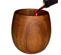 Iouyjiu Wooden Whiskey Glass - 160ml Bourbon Tumbler for Classic Drinking | Natural Wood with Smooth Inner Lining, Handheld Alcohol Cup for Bar Home Restaurant Barbecue Party Gathering Use