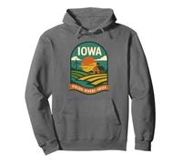 Iowa Shirt Fields Rivières Ciel Ferme Coucher de Soleil Moulin à Vent Grange Sweat à Capuche