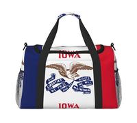 Iowa State Flag Print Ample Space Sac de voyage fourre-tout 50 x 33 x 25,9 cm élégant pour salle de sport