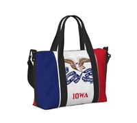 Iowa State Flag Print Sac de voyage pour articles personnels pour voyage, gym, sport, week-end, Noir , Taille unique
