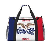 Iowa State Flag Print Weekender Sac de voyage pour homme et femme, Noir , Taille unique