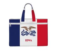Iowa State Flag Sac à main 26 x 38,1 cm, 2 poches zippées, grande capacité pour les dossiers - Idéal pour le travail et les voyages