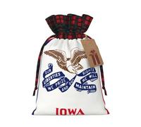 Iowa State Flag Sac cadeau bicolore avec cordon de serrage S beau pratique adapté pour Noël et anniversaire