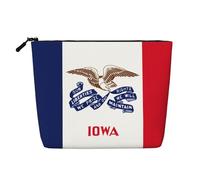 Iowa State Flag Trousse de toilette et cosmétique pour femme Unisexe Sac de rangement pour soins personnels Noir Taille unique