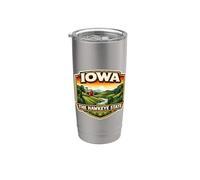 Iowa The Hawkeye State Souvenir souvenir visiteur voyageur Gobelet isotherme en acier inoxydable double paroi