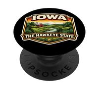 Iowa The Hawkeye State Souvenir Souvenir Visiteur Voyageur PopSockets PopGrip Adhésif