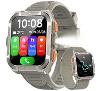 IOWODO Montre Connectée avec GPS et Boussole | ChatGPT | 7 Jours Autonomie Batterie | Appels Bluetooth | 100+ Modes Sportifs | Batterie 900 mAh 100 Jours en Veille | Android & iOS (Kaki)