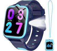 IOWODO Montre Connectée Enfants 2025 | 4G LTE avec Carte SIM | GPS Traceur + SOS Appel Urgence | Batterie | Appels Vidéo et Chat Vocal |Mode école et Zones de Sécurité | pour Garçons et Filles